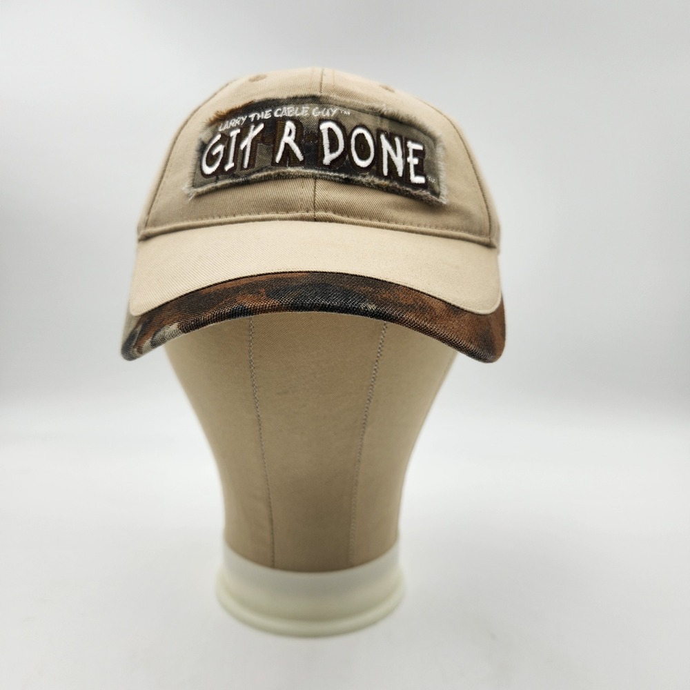 Larry The Cable Guy Git-R-Done Baseball Cap Tan Camo Adjustable Hat